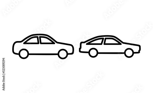 Fototapeta Naklejka Na Ścianę i Meble -  Car icon vector. car sign and symbol. small sedan