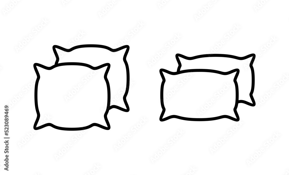 Pillow icon vector. Pillow sign and symbol. Comfortable fluffy pillow Pillow icon vector. Pillow sign and symbol. Comfortable fluffy pillow