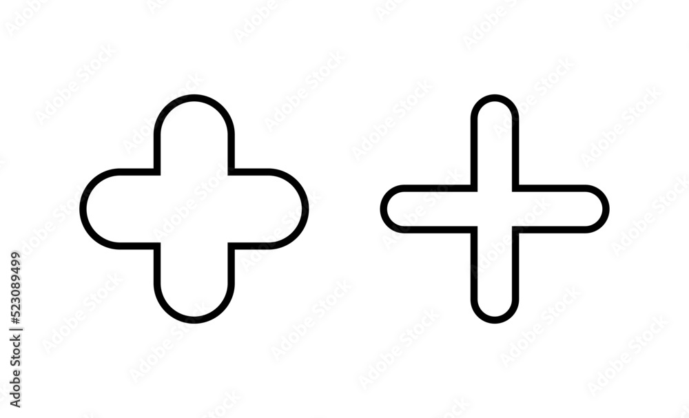Plus icon vector. Add plus sign and symbol Plus icon vector. Add plus sign and symbol
