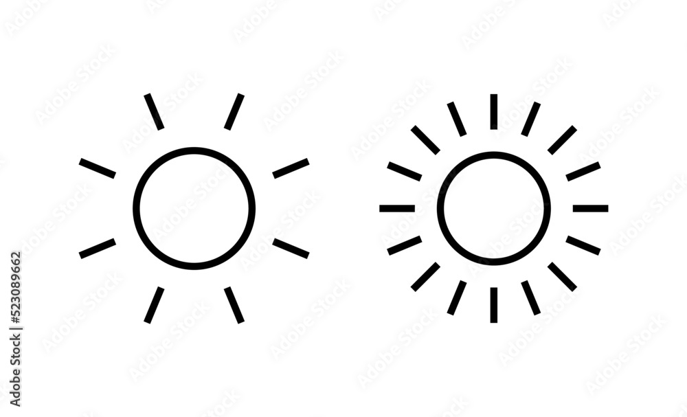 Sun icon vector. Brightness sign and symbol Sun icon vector. Brightness sign and symbol
