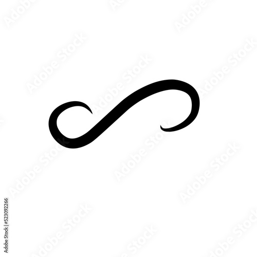 Calligraphic swirl flourish. Modern swirling flourishes, romantic card decorative swirl and wedding card decor curls swirles dividers vector set. Black curly thin lines, filigree ornaments collection