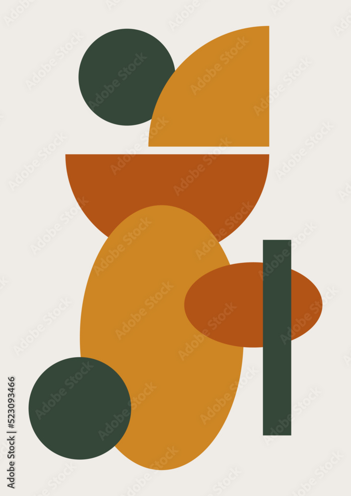 Boho modern minimalist abstract line art print with geometric shape Boho modern minimalist abstract line art print with geometric shape