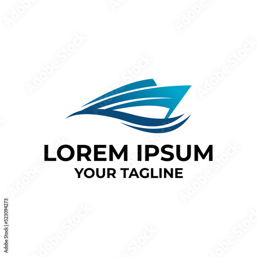 boat logo vector design template