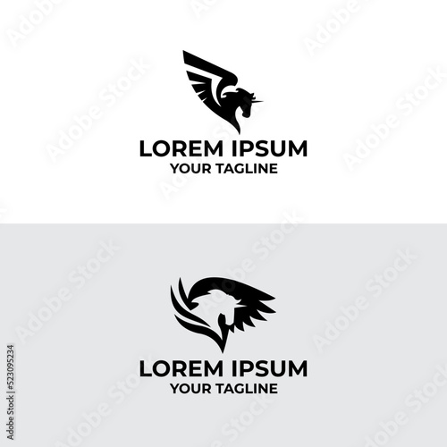 abstract horse logo vector design template