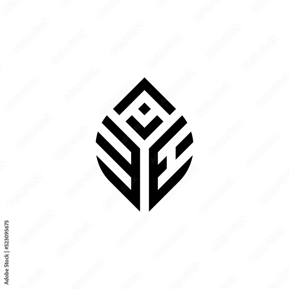Initial Letter AEH Abstract Leaf Logo Design Symbol