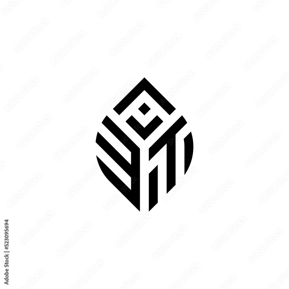 Initial Letter AET Abstract Leaf Logo Design Symbol Initial Letter AET Abstract Leaf Logo Design Symbol