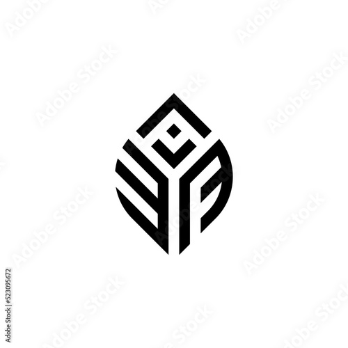 Initial Letter AEF Abstract Leaf Logo Design Symbol