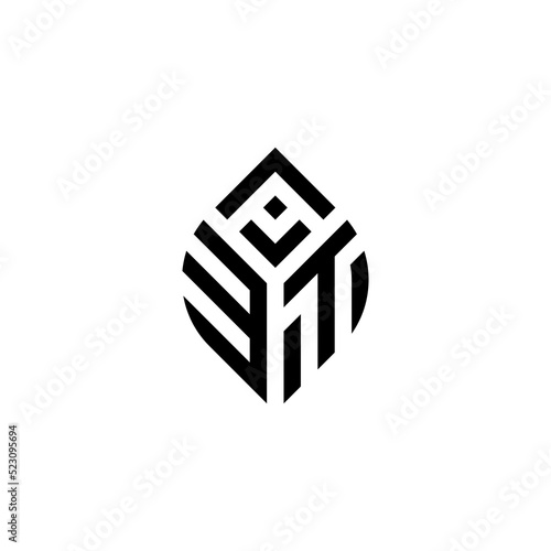 Initial Letter AET Abstract Leaf Logo Design Symbol