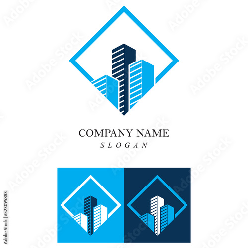Creative building construction logo design