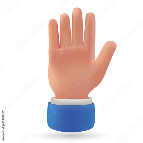 3d  Pointing Business hand icon. Mouse cursor for a website. Vector realistic illustration cartoon character hand, business clipart isolated on white background. 3d icon vector illustration.