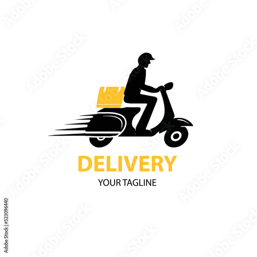 delivery logo design for business food vector scooter