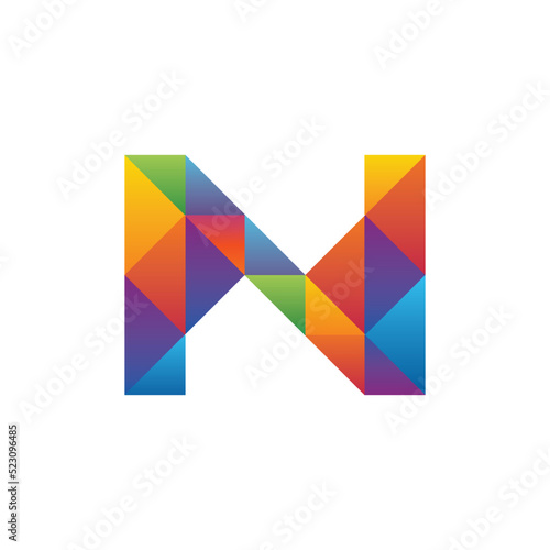 Free Download letter n colorful shapes - GFXLoad