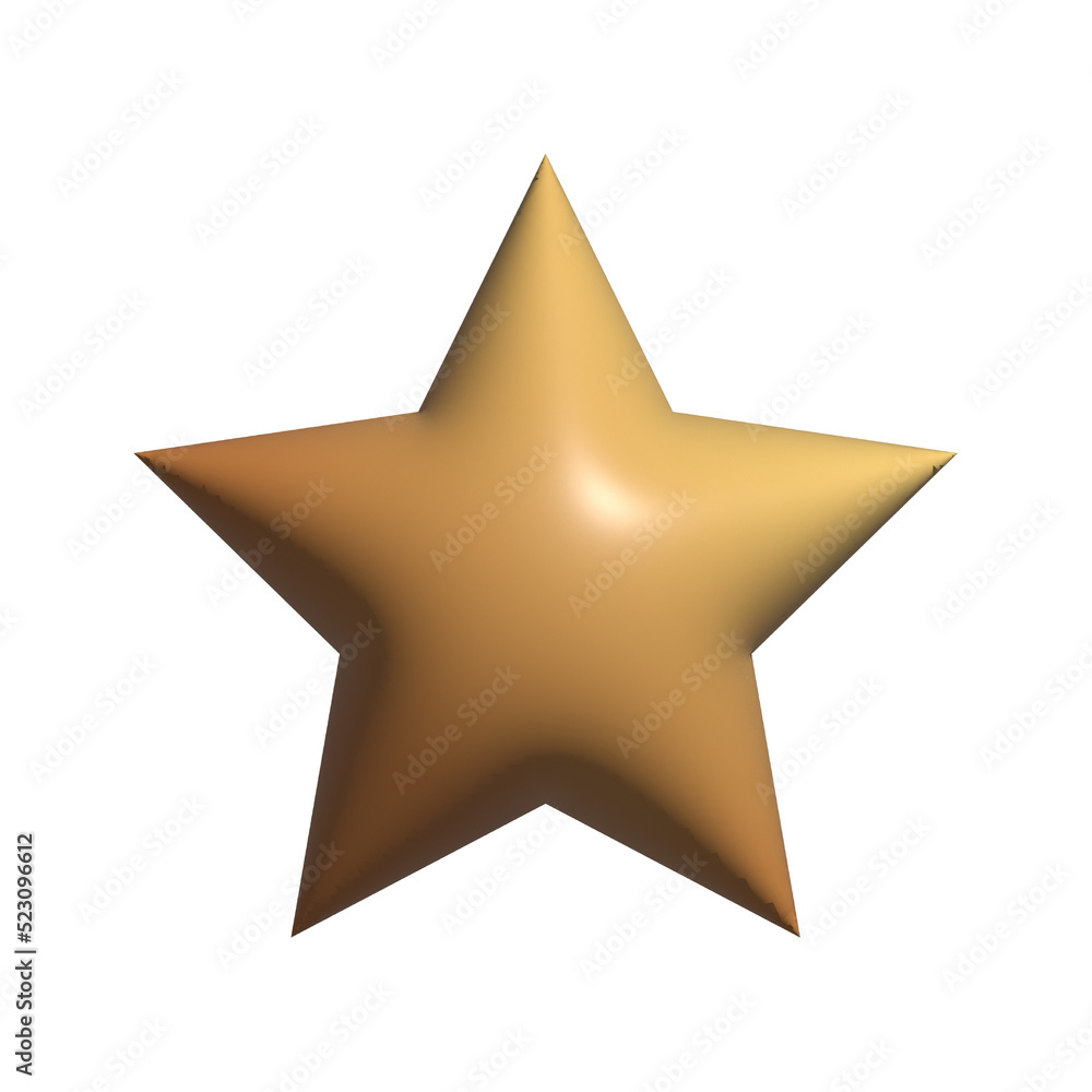 3d Rendering Star Icon on transparent background 3d Rendering Star Icon on transparent background