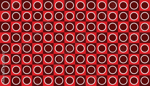 Red checkered circle pattern as cover, paper, banner, background