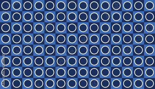 Blue checkered circle pattern as cover, paper, banner, background