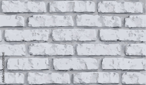White brick wall texture block vector background