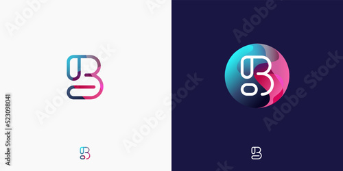 Letter B in futuristic, sophisticated and techy style. A simple but eye-catching logo, that is very suitable for technology companies such as cryptocurrencies, internet, computers, AI