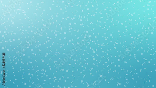 角丸の星線と三角線と四角線がランダムに散らばる背景素材,ブルーグリーン