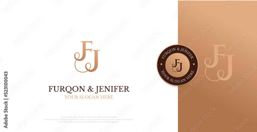 Initial FJ Logo Design Vector