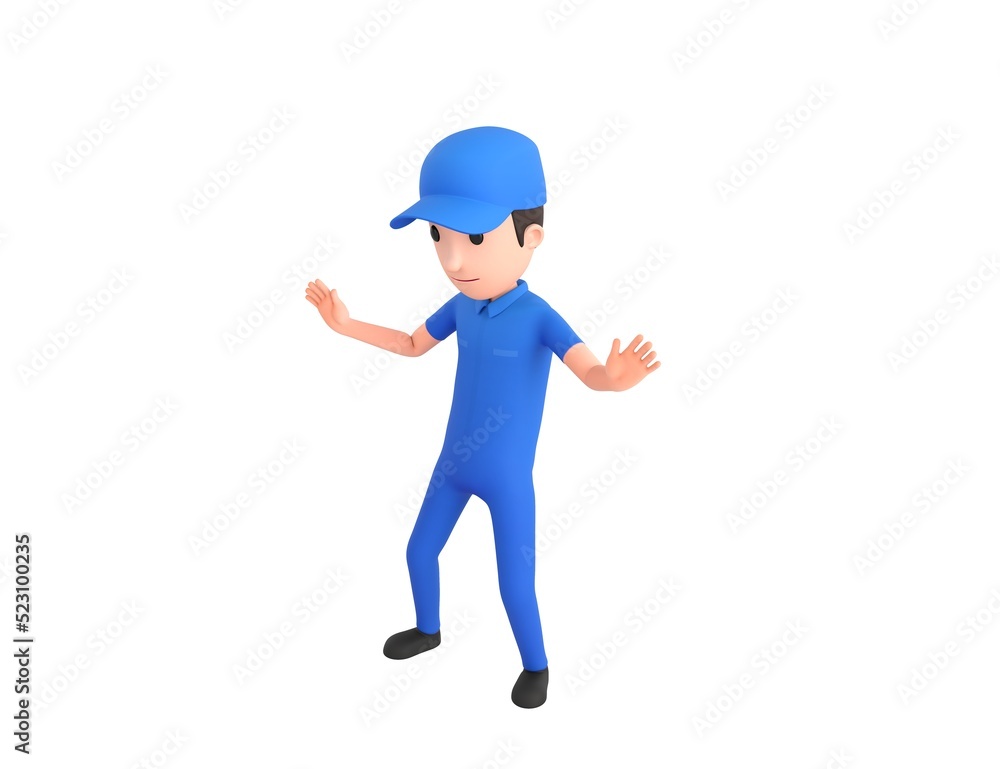 Mechanic character surprise and shocked in 3d rendering. Mechanic character surprise and shocked in 3d rendering.