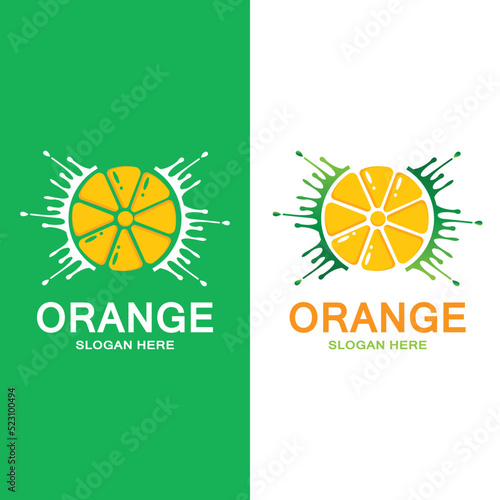 fresh orange fruit logo icon vector, lime slice