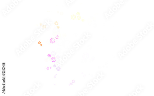 Light Pink  Yellow vector background with spots.