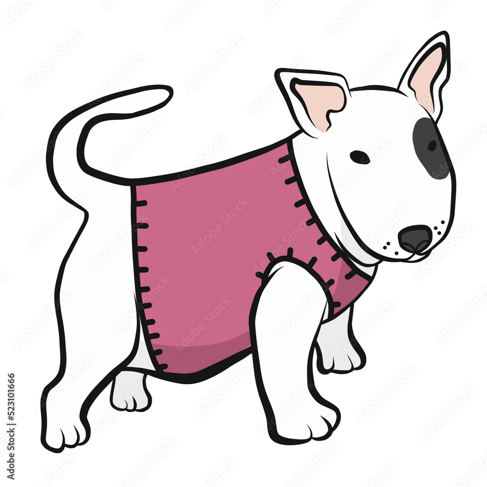 Fototapeta premium Bull Terrier dog lover cartoon
