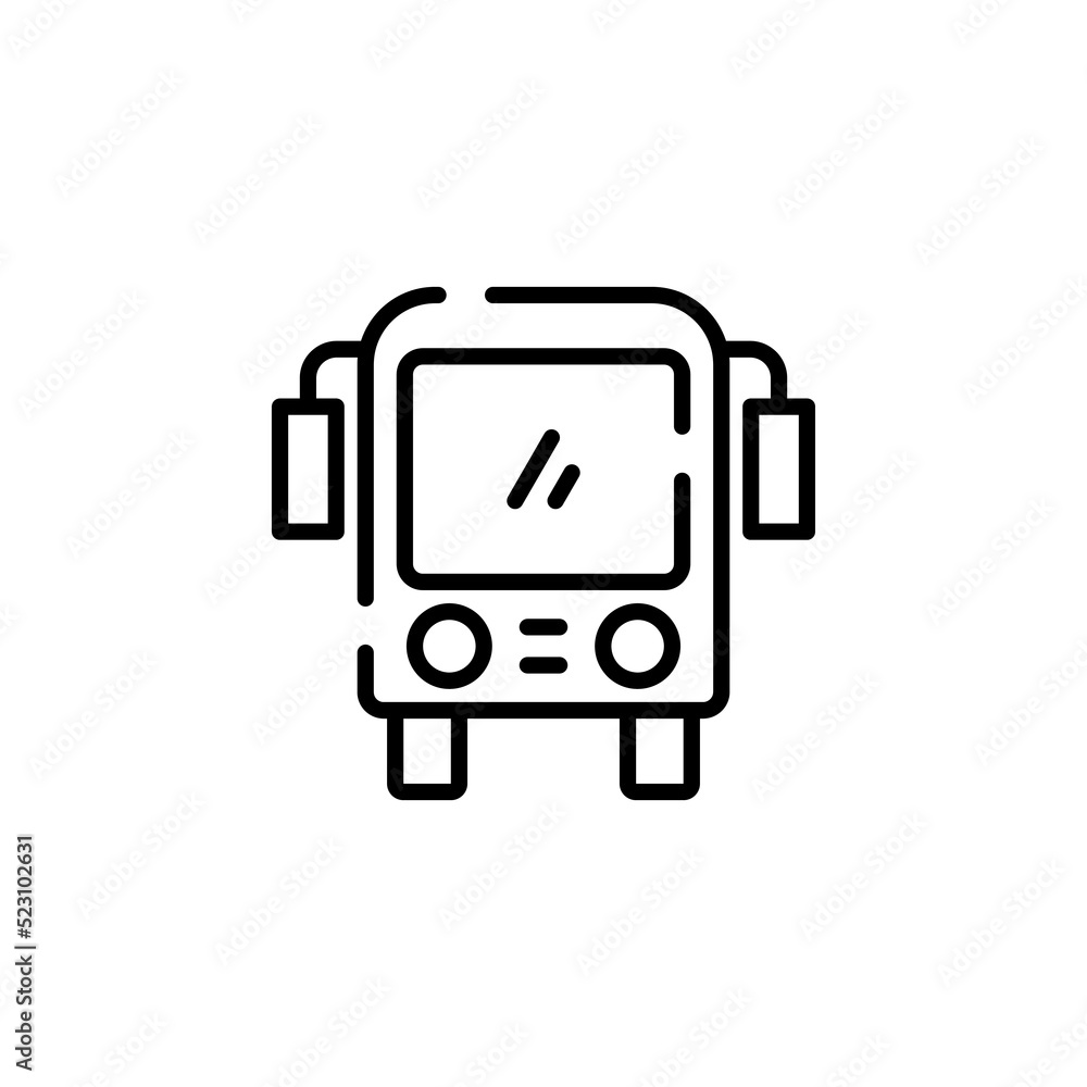 Bus, Autobus, Public, Transportation Dotted Line Icon Vector Illustration Logo Template. Suitable For Many Purposes.