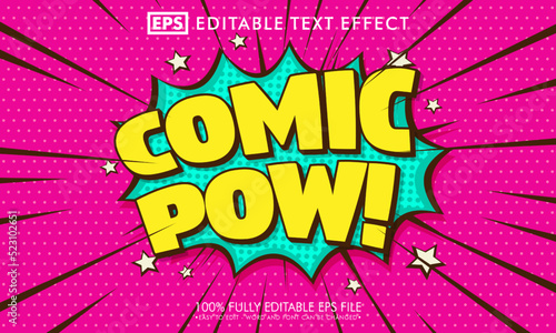 Comic pow editable text effect