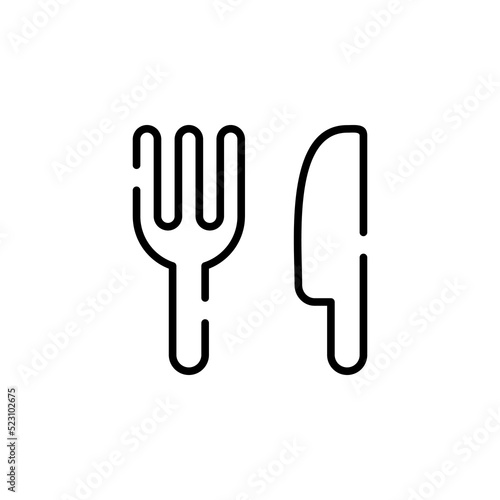 Restaurant, Food, Kitchen Dotted Line Icon Vector Illustration Logo Template. Suitable For Many Purposes.