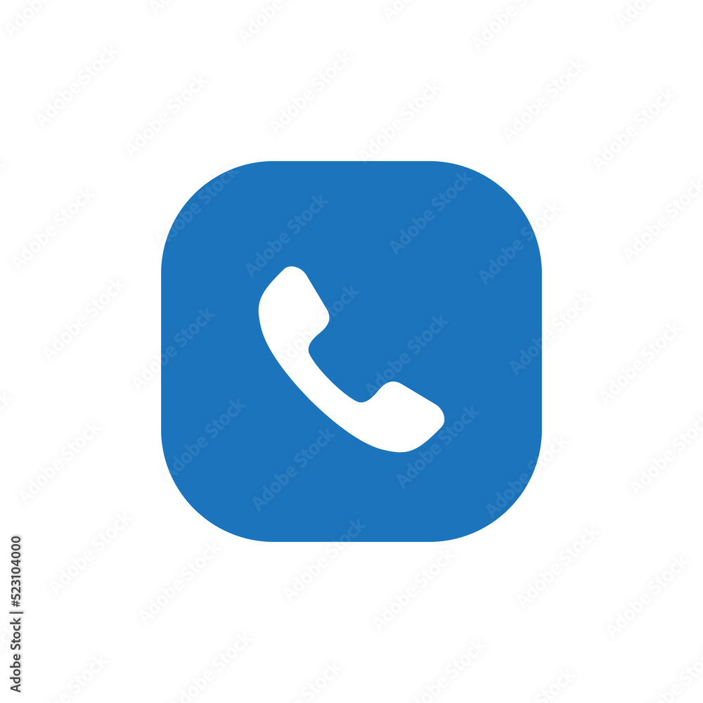 Phone call, calling icon vector on square button Phone call, calling icon vector on square button