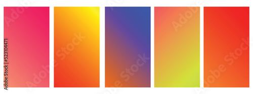 Colorful gradient collection background. Soft Color trendy, Modern screen vector, Nature backdrop. illustration for graphic design, banner, poster, mobile app, dynamic cover, blurred Abstract bright © Joko