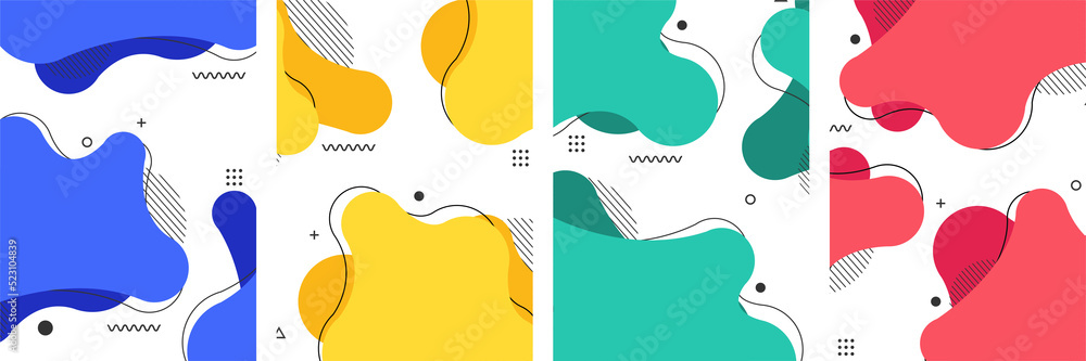 Liquid shape colorful template banner with dynamic color. Background layout for card, Presentation, Brochure, Flyer, Leaflets. A4 size isolated for design work