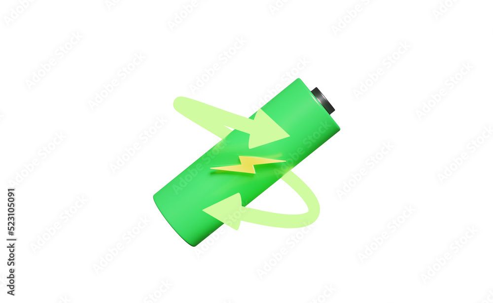 Battery charge indicator isolated. charging battery technology concept, 3d illustration, 3d render