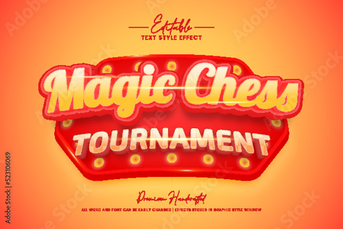 Magic Chess Tournament Gaming Editable Text Style Effect