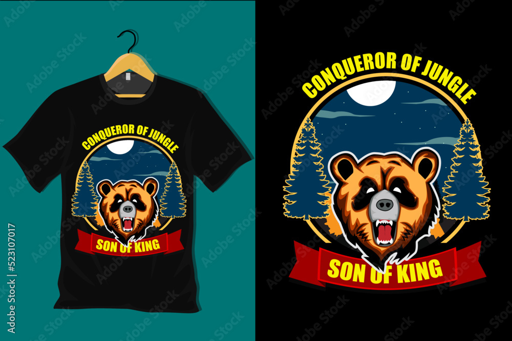 Conqueror of Jungle Son of King Retro T Shirt Design