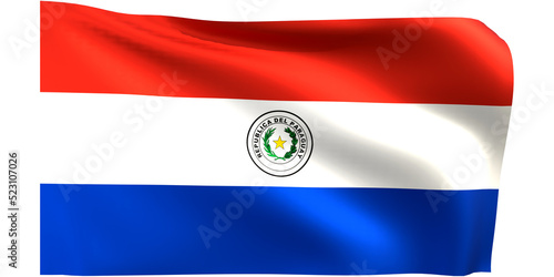 Flag of Paraguay 3d render.