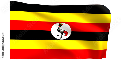 Free Download Flag of Uganda 3d render. - GFXLoad