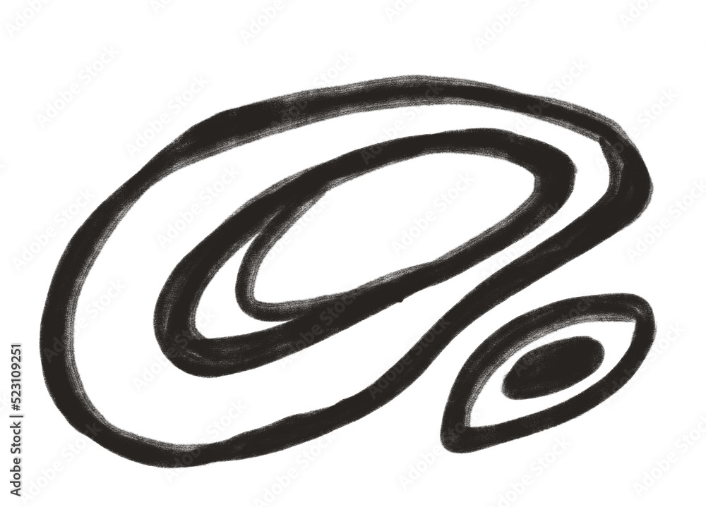 Boho ring pebble form shape and line abstract organic hand drawn illustration Boho ring pebble form shape and line abstract organic hand drawn illustration