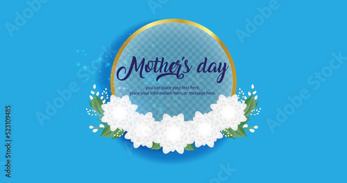 Template background for Mother’s day Thailand traditional concept and frame beautiful jasmine flower vector illustration background