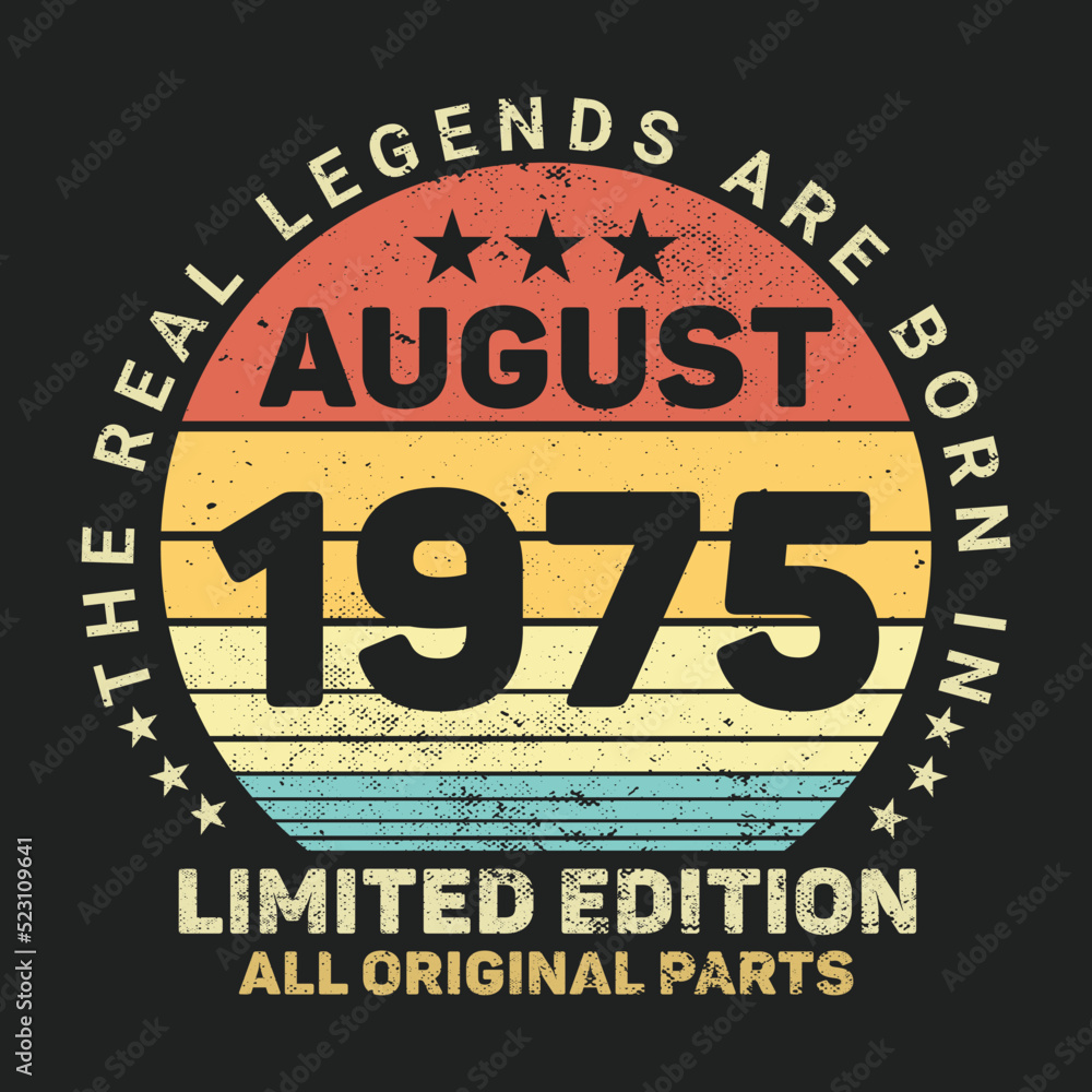 The Real Legends Are Born In August 1976, Birthday gifts for women or men, Vintage birthday shirts for wives or husbands, anniversary T-shirts for sisters or brother