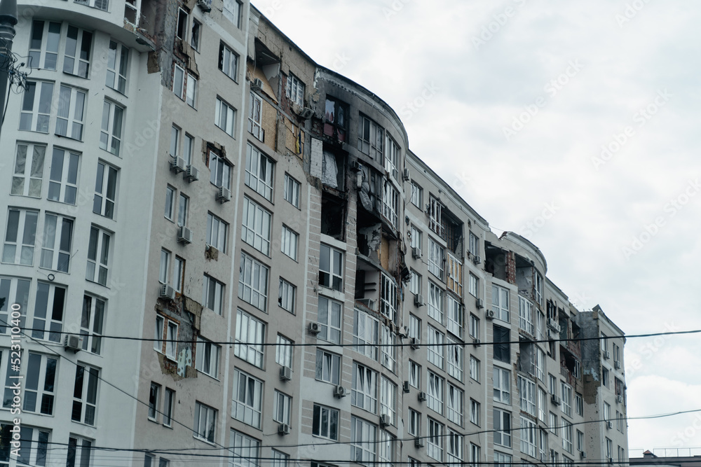 15 07 2022, Irpen destruction of high-rise buildings after the bombing
