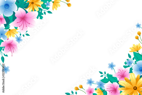 Congratulations. Beautiful floral background with floral ornament. Colorful spring background with beautiful flowers. Vector illustration. 