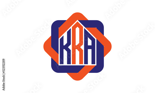 KRA three letter real estate logo with home icon logo design vector template | construction logo | housing logo | engineering logo | initial letter logo | minimalist logo | property logo |