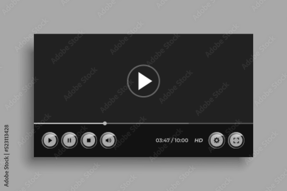 black theme video player template design black theme video player template design