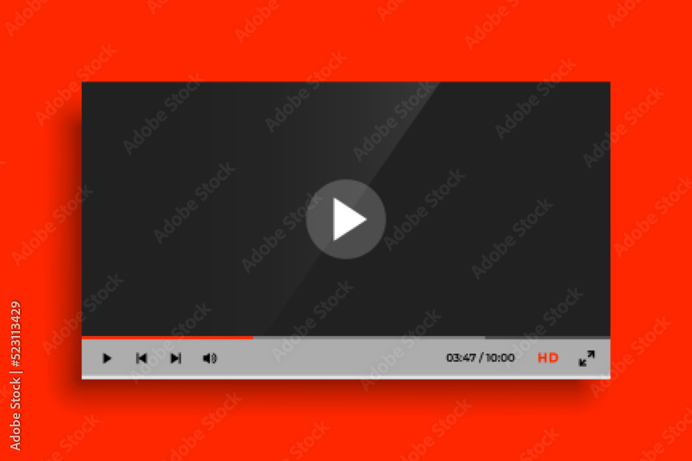red modern video player template design red modern video player template design