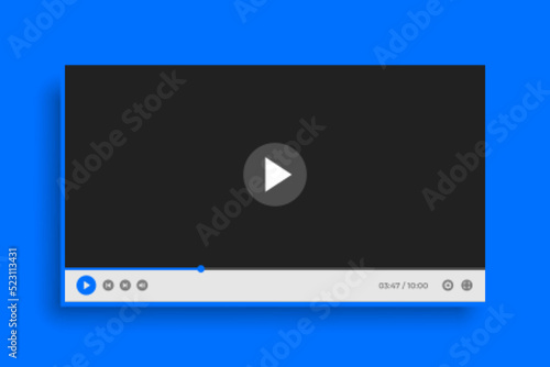 video player template design in blue theme