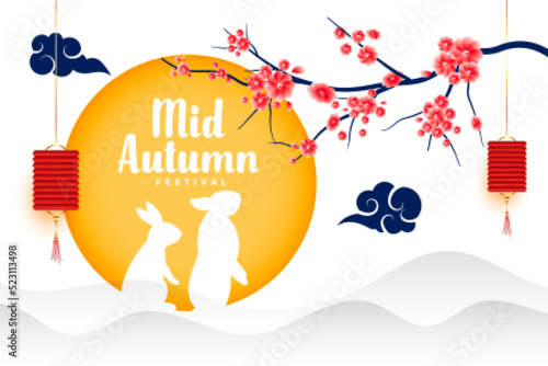traditional mid autumn festival event nice poster greeting