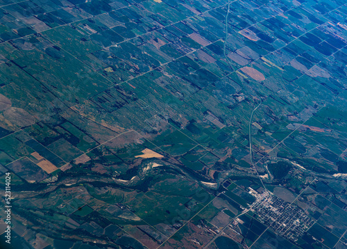 Aerial view of Ogallala, Nebraska agricultural fields