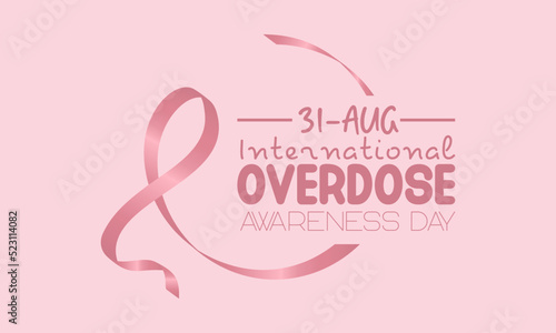 International overdose awareness day calligraphic banner design on isolated background. Script lettering banner, poster, card concept idea. Health awareness vector template.